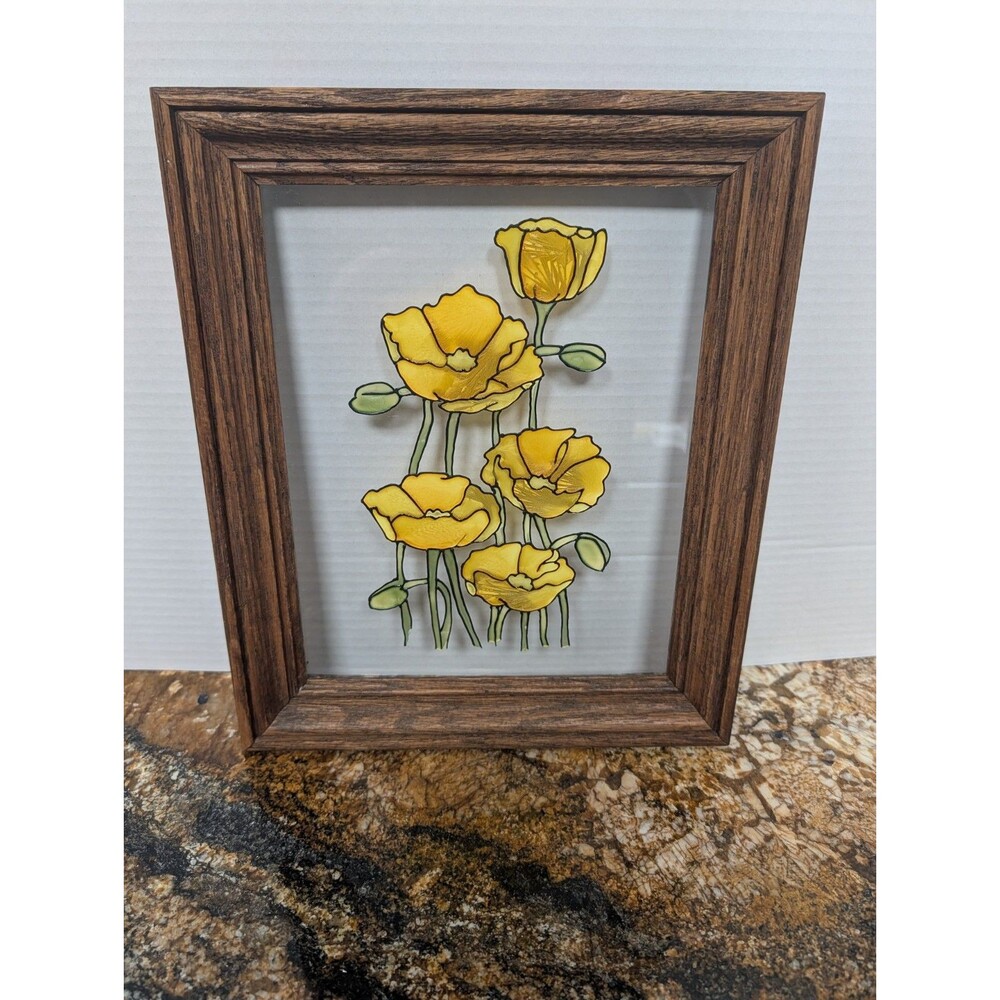 California Poppy Stained Glass Suncatcher Picture